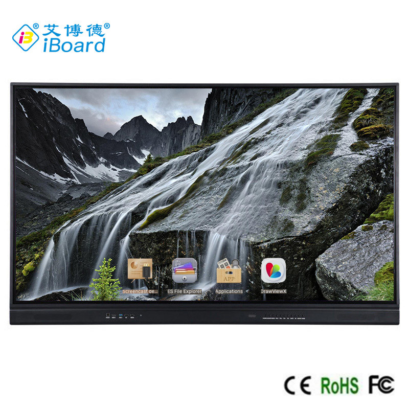 65 inch LED Interactief Whiteboard, Android Smart Flat Panel 20/40 Touch Points Infrarood Zwart