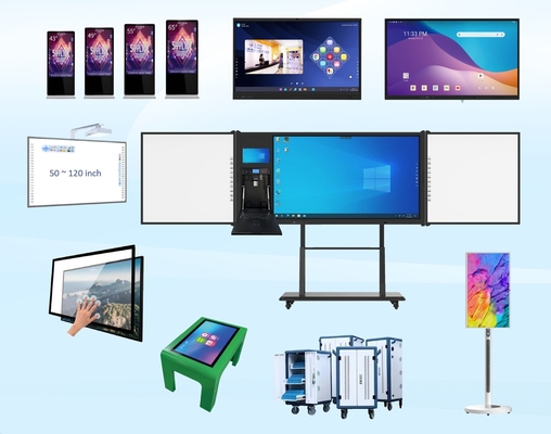 Ervaar 4K Ultra HD resolutie met ons 75 inch interactief platte paneel met een gewicht van ongeveer 100 lbs