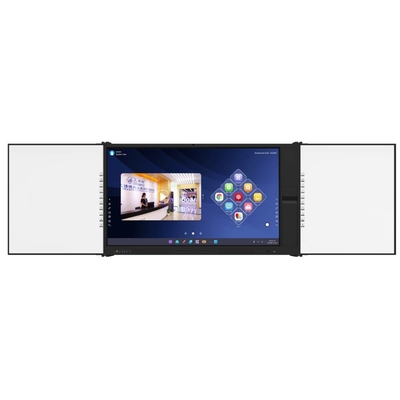 Intelligent tweezijdig zwart groen whiteboard met 75 86 inch Android touch panel board met camera microfoon document scanner mobiele stand voor kantoor school onderwijs