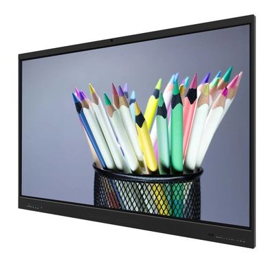 LCD Smart Board 75 inch IFP Android 14 8+128G Camera Microfoon Luidspreker Lichtsensor Wifi Infrarood 50 Touch Points Voor School Online Lesgeven Kantoor Zoom Teams Vergadering