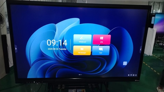19 jaar fabrieksgroothandel infrarood aanraking 20 aanraakpunten interactieve touchscreen monitor laag stroomverbruik 178° kijkhoek ingebouwde Android 14 interactief whiteboard school onderwijs apparatuur
