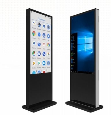 Touchscreen Kiosk 55 inch Digitaal Android Standee Infrarood PCAP Touch Floor Stand Wand Optioneel Windows OPS Voor supermarkt kantoor Commercieel