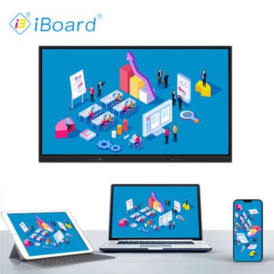 Android OS 13 smartboard met een helderheid van 350cdm2 of hoger, compatibel met diverse samenwerkingssoftware en -tools