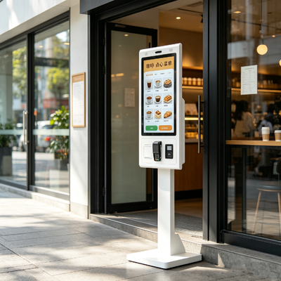 Capacitieve Zelfbedieningsbestelkiosk met QR-scanner Camera Bonnenprinter